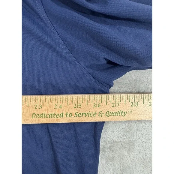 Nike Golf Polo Mens XXL Local Golf Club Embroidered Patch Geometric Dri Fit Blue - Picture 10 of 14